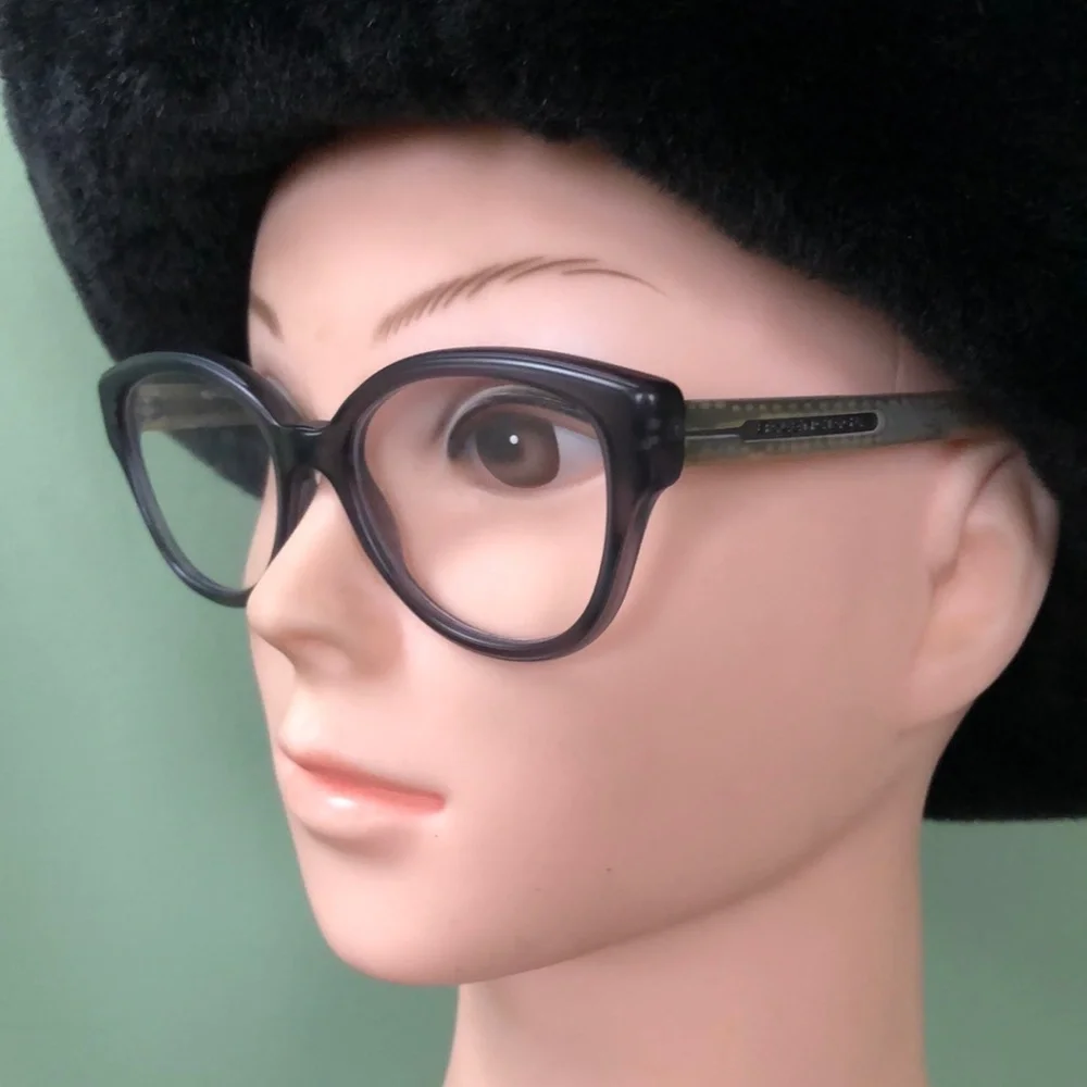 Balenciaga Grey Taupe Prescription Eyewear With Coa